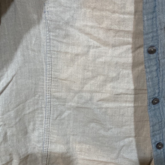 2/$40 M Petite Woolrich Chambray Pockets Epaulettes Button Shirt Lt Blue Medium - Picture 6 of 10